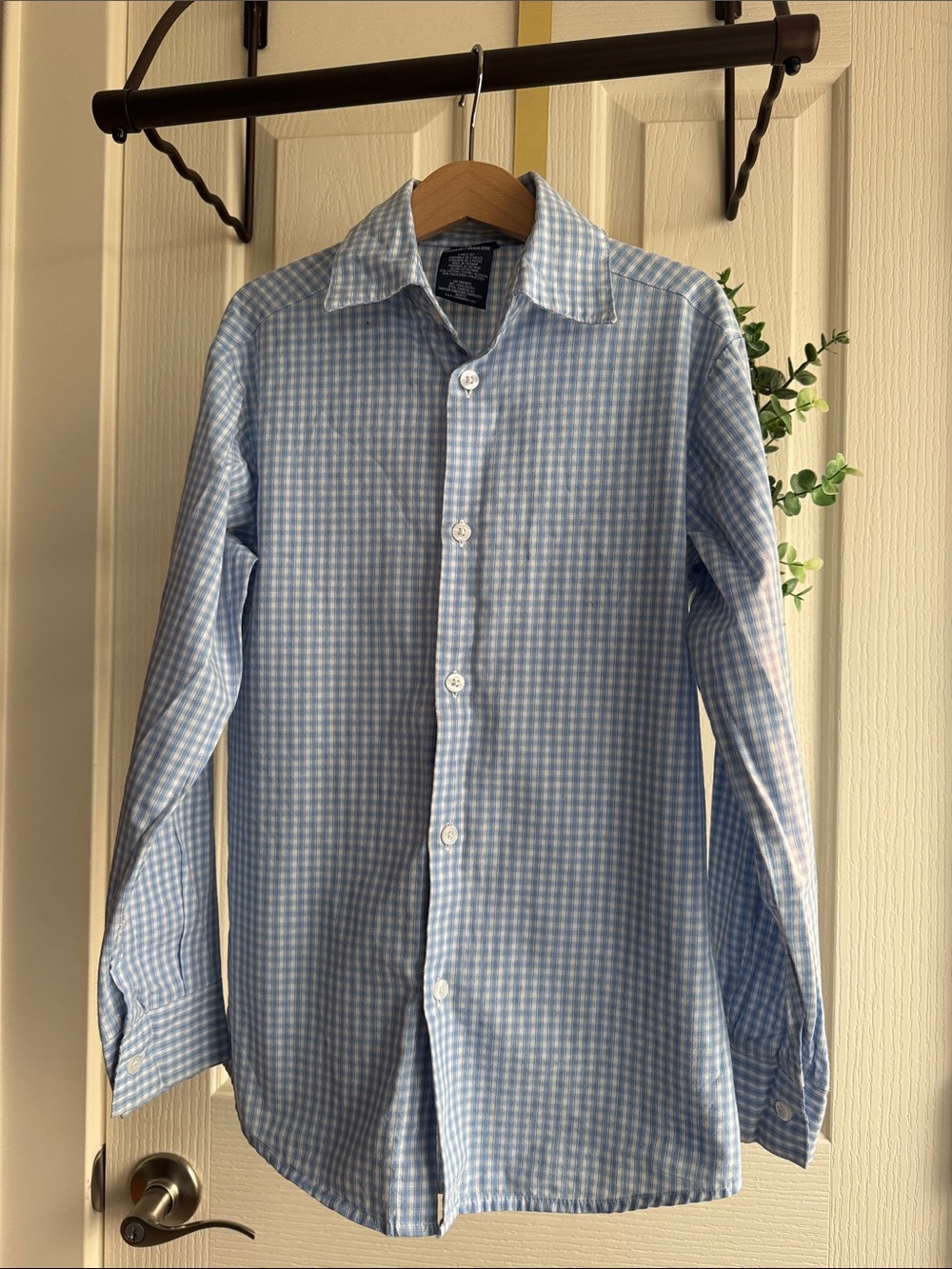 Boy’s Izod Light Blue Gingham Dress Shirt